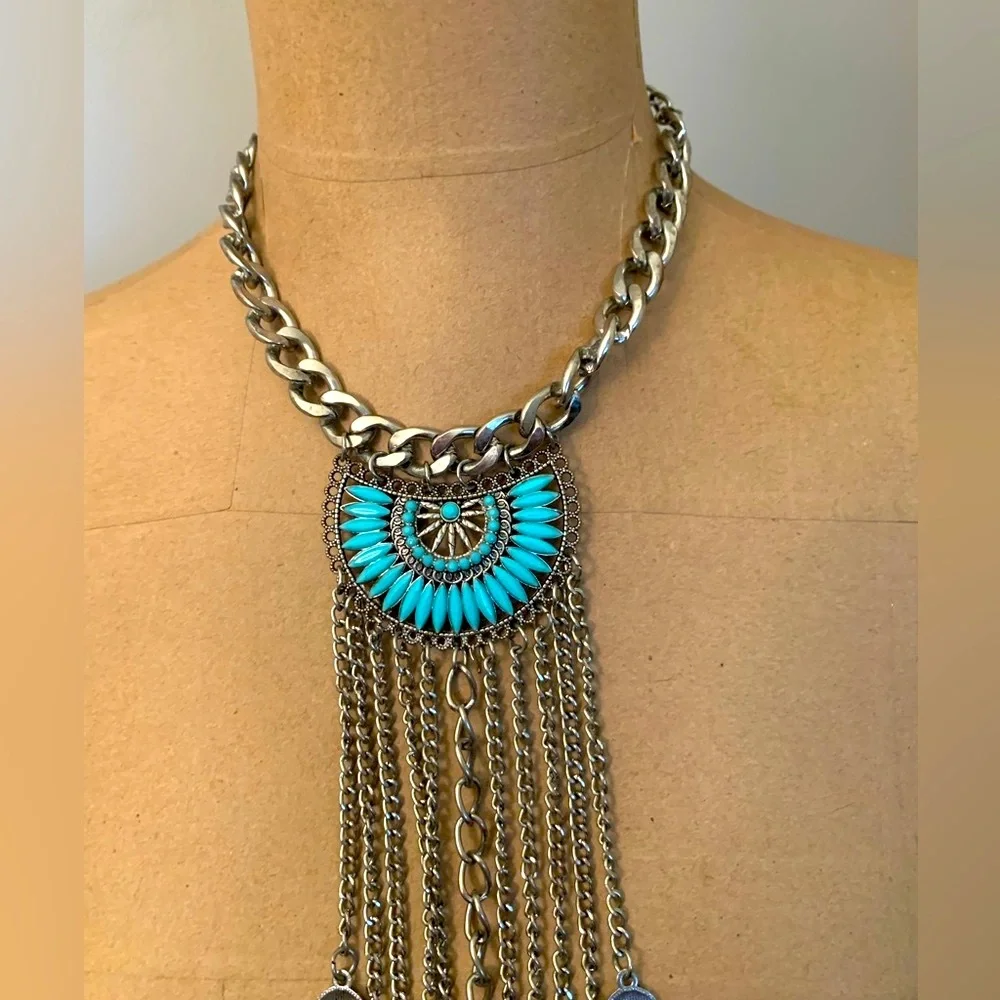 Southwestern Bohemian Boho Statement Necklace